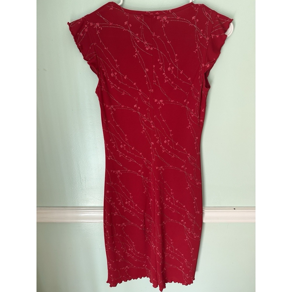Whimsigoth My Michelle Dress S Red Mesh Babydoll Floral Y2K 90's Indie - Picture 7 of 7